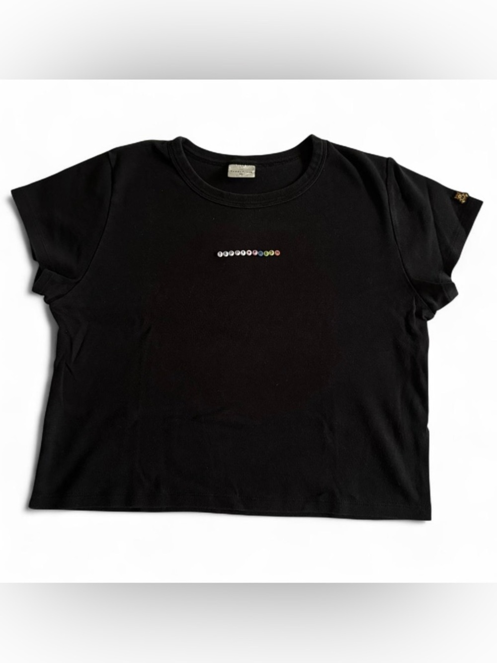 Teddy Fresh Black Tee with Multicolor Bead Logo
